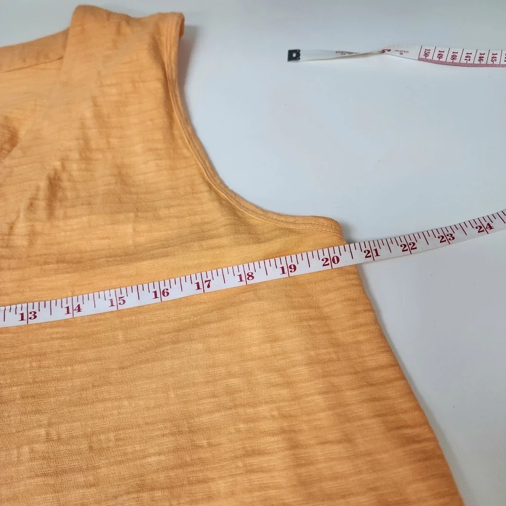 Soft Surroundings Top Women's L Relaxed Tank Tangerine Hi-Lo V-Neck